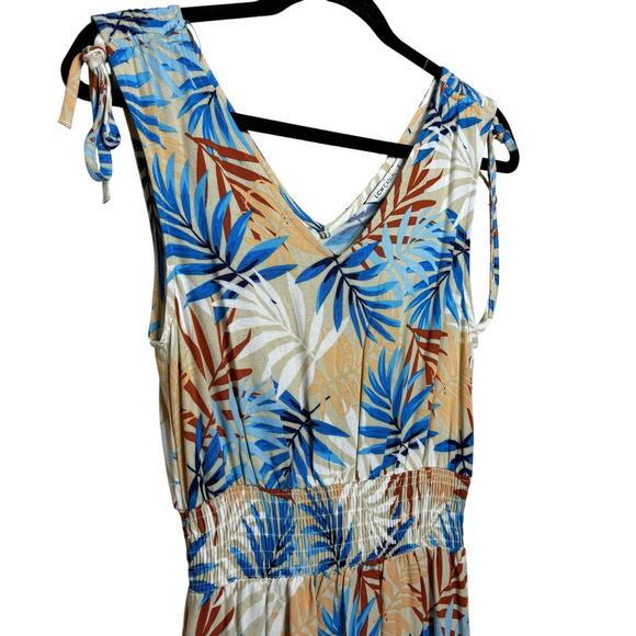 NWT LCW Casual Tropical Palms Maxi Dress Women's Size Small - Picture 3 of 7